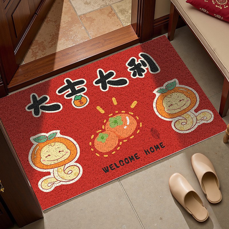 喜庆感拉满的入k户地毯丝圈地垫耐脏易打理防滑垫进门可裁剪