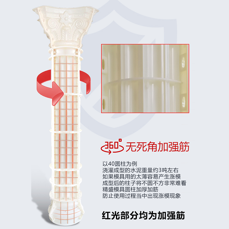 罗马柱模具欧式别墅大门水泥圆柱子塑胶建L筑模板光面圆形柱子磨