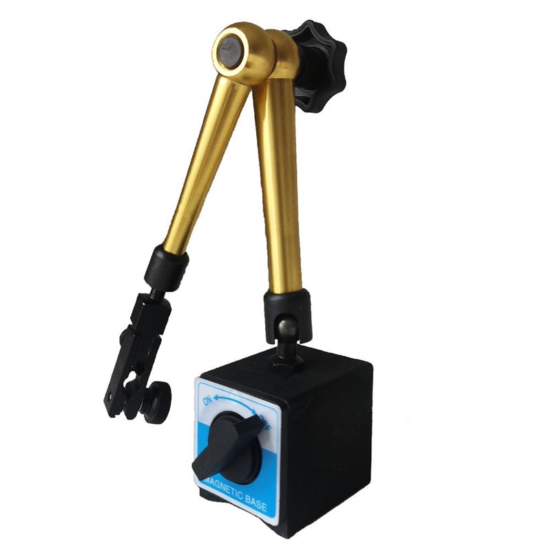 黄色万向磁性表座 p杠杆百分表千分表磁力座 微调磁力表座