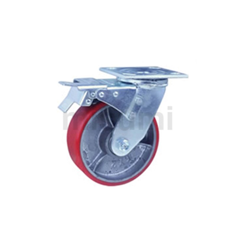 标准品 米思米脚轮重型万向轮带刹车手推车轮拖车滑轮轱辘 MISUMI