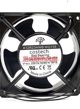 全新Costech A12R23HWB WQ135 230V18W 12038 12CM变频器散热风扇