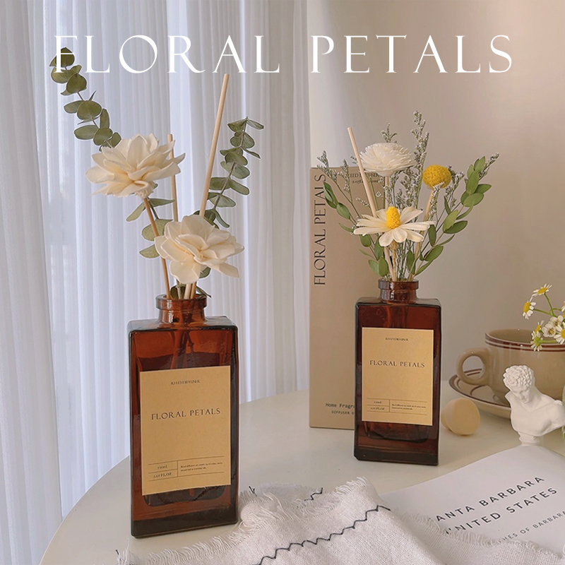 干花无火香d薰精油白茶栀子花桂花香氛摆件卧室内持久空气清新除