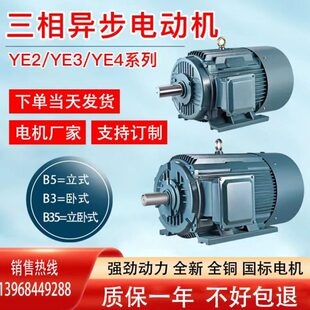 电机厂家YE4-132M-4  5.5/7.5kw/11/15/18.5kw高效率三相电动机