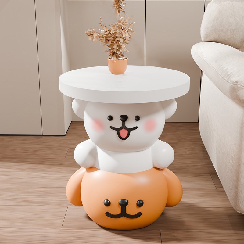 奶油风线条小狗落k地摆件客厅沙发旁边几茶几床头柜装饰品乔迁礼