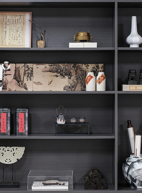 新中式摆件书柜书架展示柜装饰品轻奢样板间书房博古Y架电视柜软