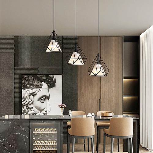 现代简约工业风吊灯创意个性复古灯具酒吧台铁艺三头北欧餐厅吊灯