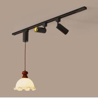 法式中古风餐厅灯复古侘寂风设计师款吧台饭厅岛台轨道可移动吊灯