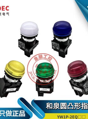 原装和泉IDEC圆凸形指示灯YW1P-2EQM3G Y R B W YW-EQ 24V按钮Q4G
