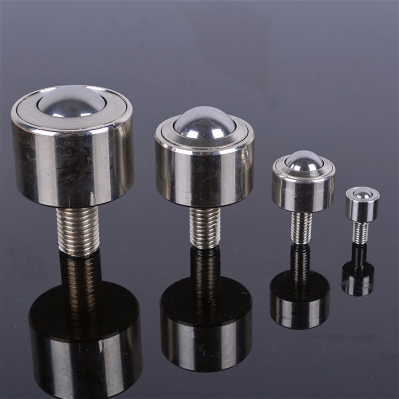 不锈钢圆柱直筒万向球牛眼万象球KSM-FL球轮万向轮滚珠轴承M8螺杆