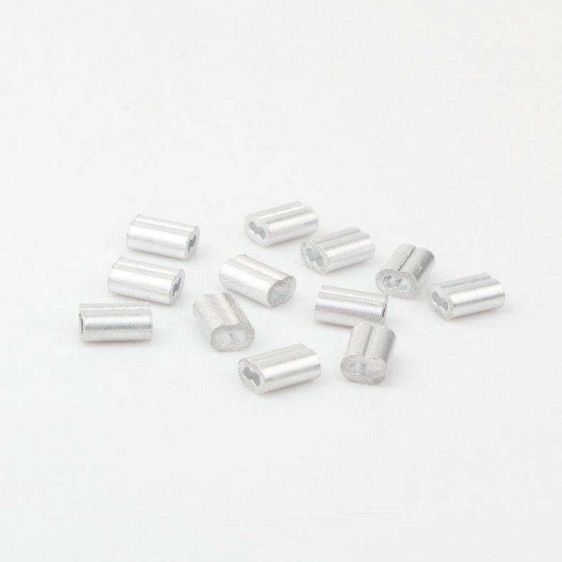 8字环形双孔铝套固定夹钢丝绳铝卡扣铝夹头铝轧头空夹8字型双孔铝