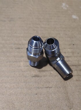 不锈钢304液压接头R1/4转M161.5扩口D型外丝2分直通弯头0216