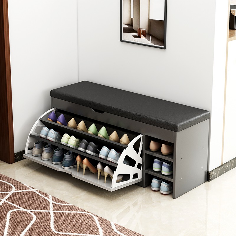 换鞋凳门口家用可坐式入户翻斗鞋柜坐凳一体意式软包穿鞋凳进门凳