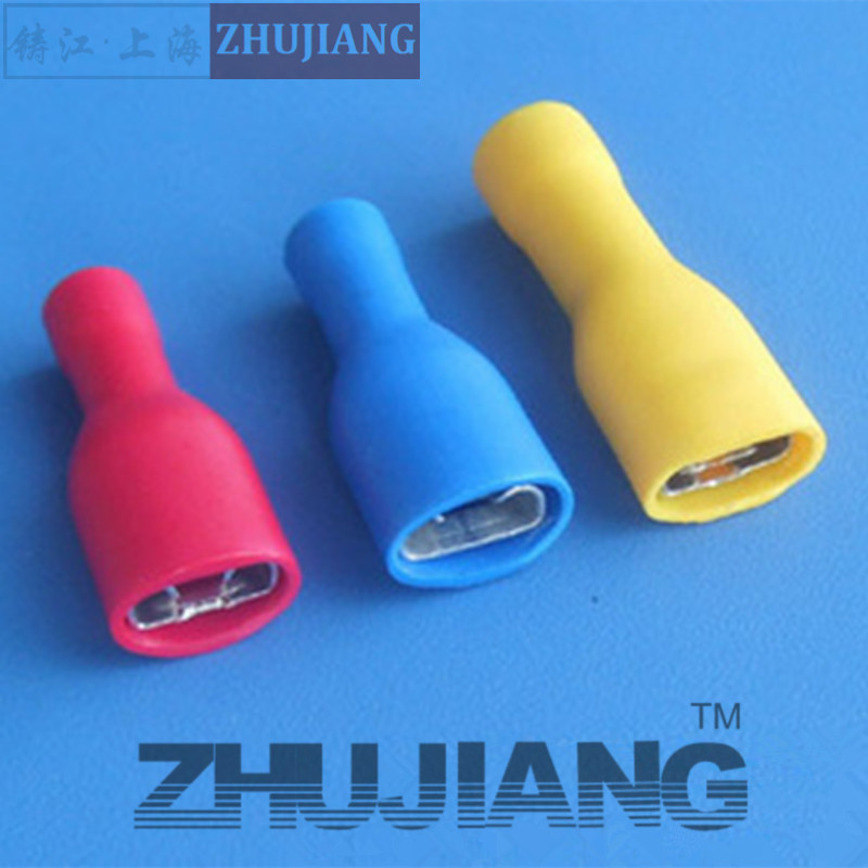 FDFD2-250母全绝缘端头接线护套插簧插片冷压铜接线端子100只/包