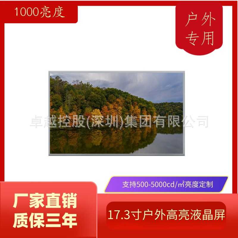 17.3寸户外高亮液晶屏 1000cd/㎡ 广告机液晶屏 工业宽温 0+70℃