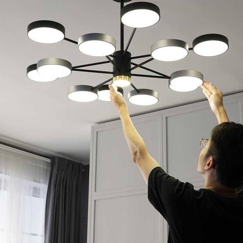 客厅吊灯现代简约大气2023年新款餐厅卧室LED北欧创意魔豆吊灯