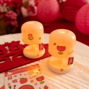 结婚小夜灯结婚订婚备婚集台灯床头灯一对红色陪嫁女方卧室喜庆