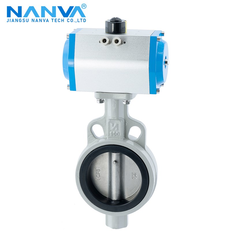 气动不锈钢板对夹蝶阀球墨铸铁阀体D671X-16QB7三元乙丙软密封