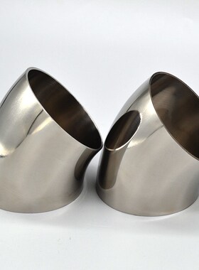 304卫生级焊接不锈钢45度弯头抛光扶手JP柜弯头135度汽配排气管件