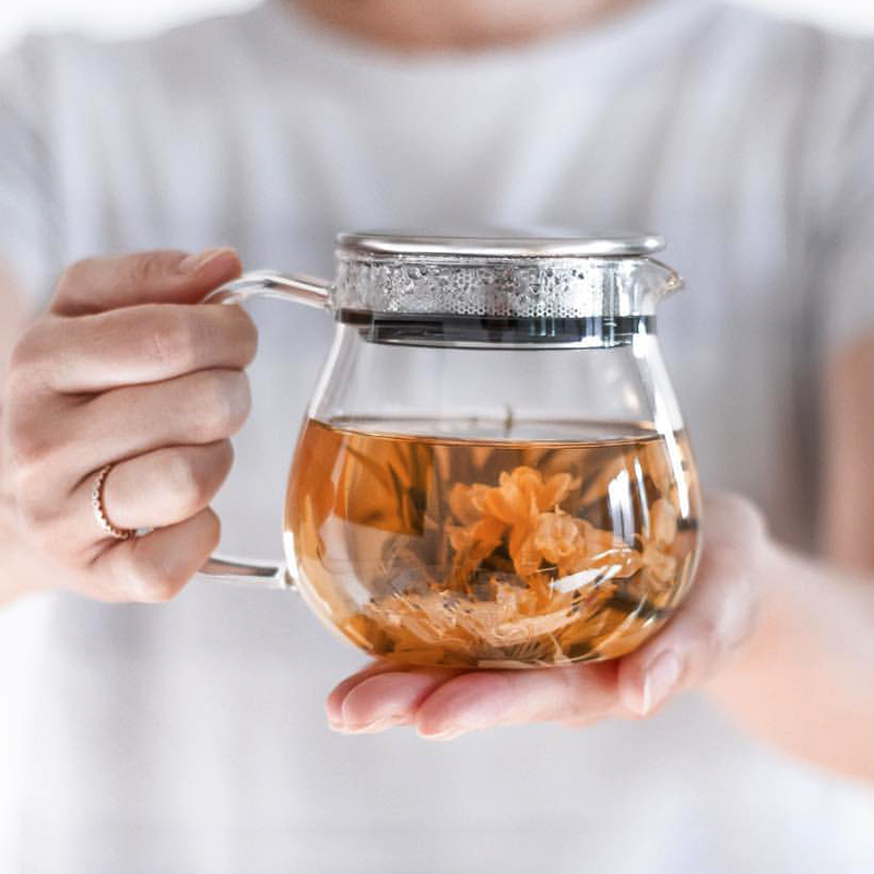 日本Kinto Unitea极简日常玻璃泡茶壶带过滤网 花茶茶杯日式家用