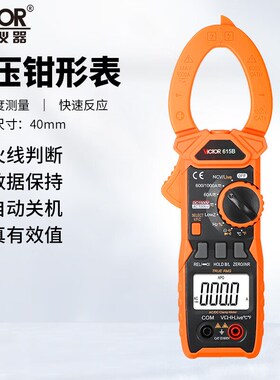 胜利直流高压1500V真有效值钳表交直流数字钳形表钳型表VC615B