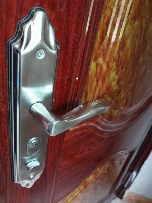 防盗门把手304不锈钢通用型加厚拉手老式门锁面板手柄配件大门锁