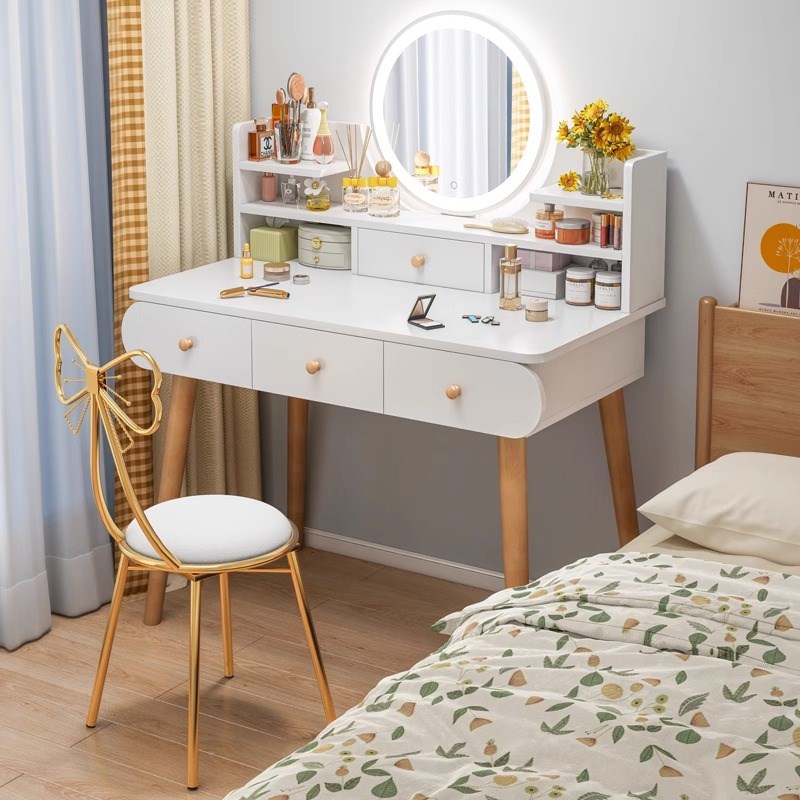 梳妆台卧室现代简约小型书桌化妆桌一体简易化妆台收纳柜化妆桌子