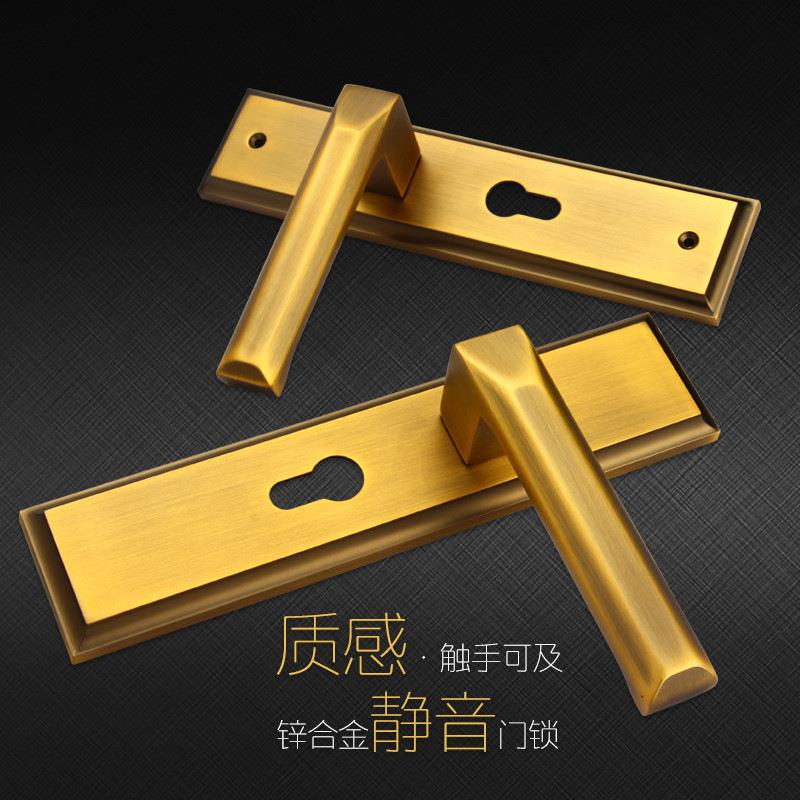 厂家欧式静音锁室内卧室锁门把手卫生间手柄黑色门锁美式锁具