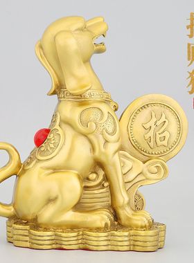 黄铜狗摆件西北缺角生肖狗