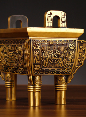 全铜双龙盛鼎摆设家居装饰