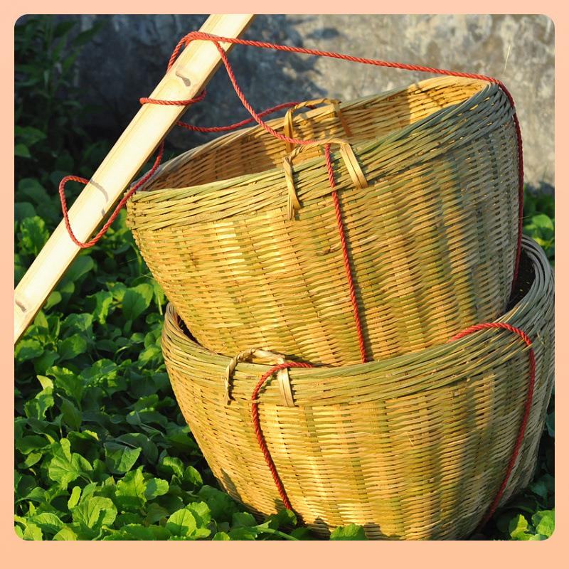 大号藤编竹编箩筐收纳篮 水果篮糖果篓洗衣物筐 种植泥土盆垃圾桶