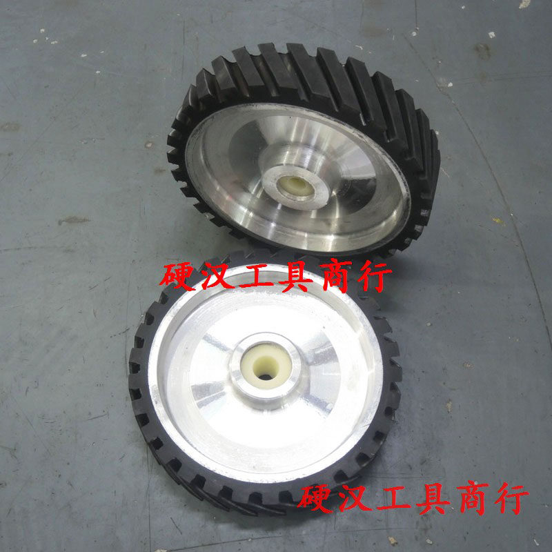 砂带机抛光轮铝芯橡胶轮砂带套轮抛光机主动轮橡皮轮非标胶轮定做