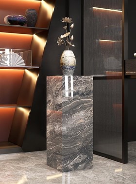 岩板底座b摆台客厅大型落地摆件石材墩子装饰柱大理石立柱雕塑地