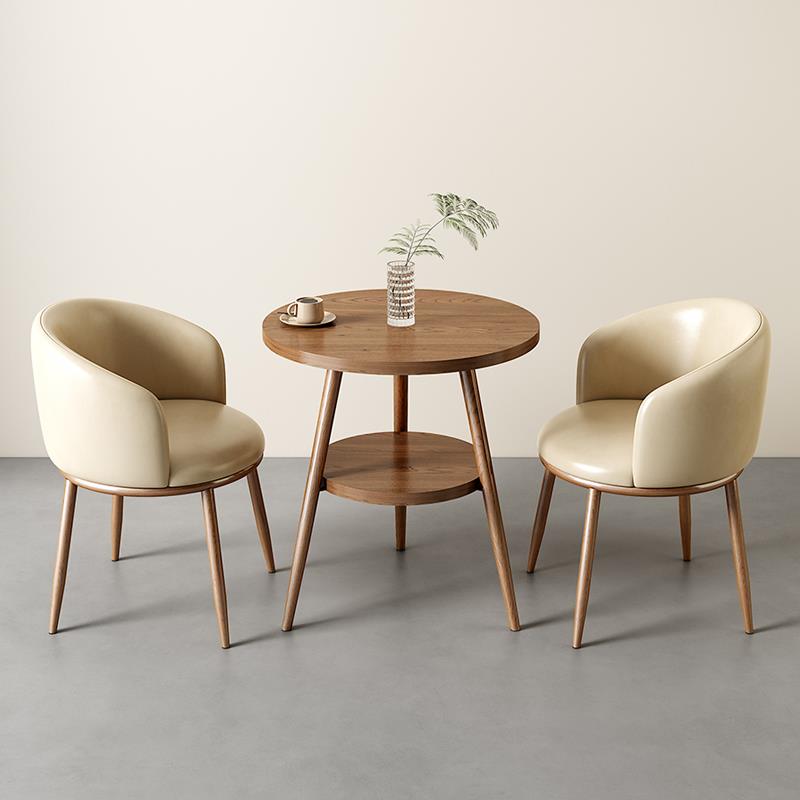 办公洽谈桌接待休闲桌椅组合咖啡奶茶店餐桌家用小户型阳台小圆桌