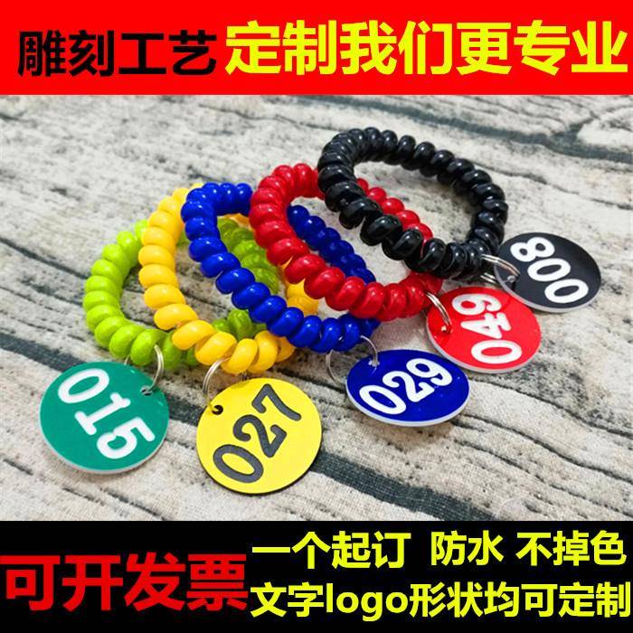 更衣柜手牌门牌编号寄存钥匙牌桑拿浴室健身桌号牌定制数字牌圈环