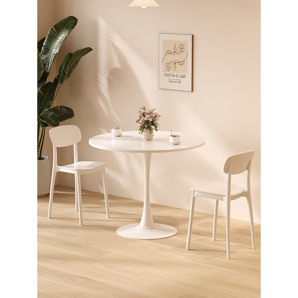 简约休闲会客接待洽谈桌咖啡奶茶阳台茶几商用餐桌网红小圆桌椅