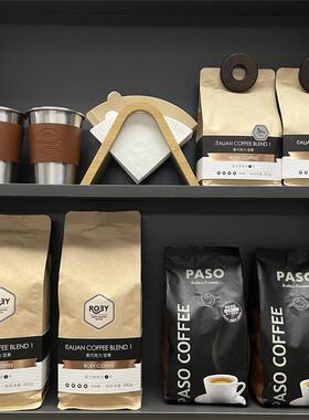 样板间厨房法式意式美式咖啡豆主题摆件摄影道具组合吧台软装饰品