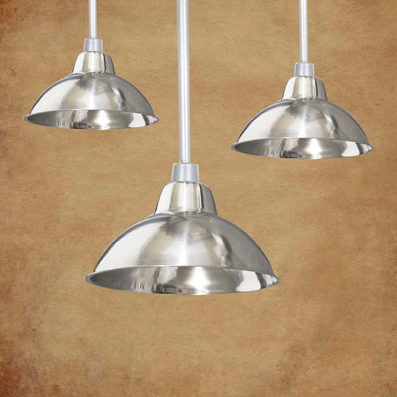 餐饮店不锈钢吊灯咖啡店卡座工业吊链灯罩茶餐厅火锅店银色吊灯罩
