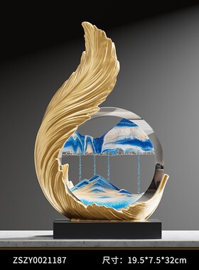 风生水起流沙画i酒柜装饰品摆件轻奢高档客厅电视柜办公室2025新