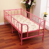 折叠床带护栏午休床儿童床单人床幼儿园床加固便携 铁艺 男女孩床