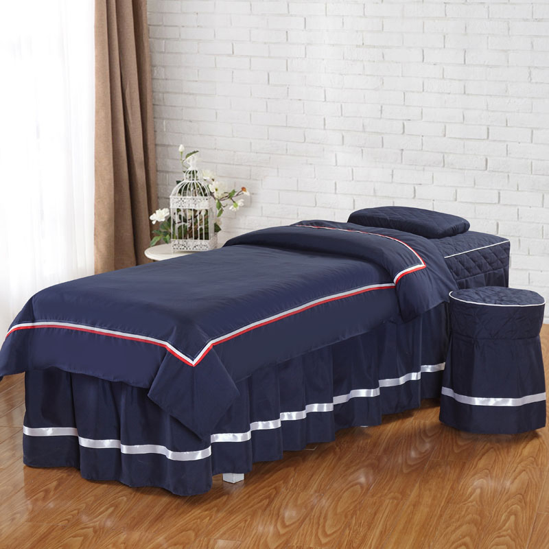 可定做美容d床罩四件套泰式足浴美容院棉质美体洗头四季通用床罩