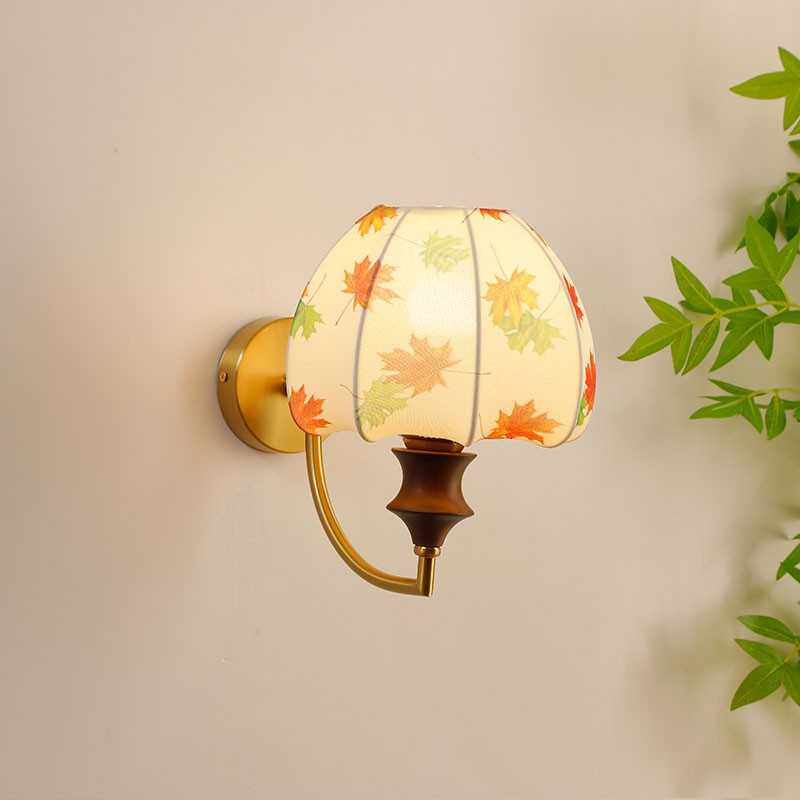 复古风壁灯实木新款中古风美式高级感卧室床头灯法式新中式墙壁灯