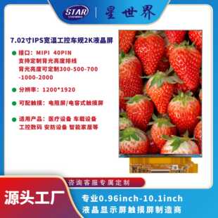 IPS车规1200x1920分辨率超清7&7.02寸TFT液晶显示屏 MIPI 40P插接
