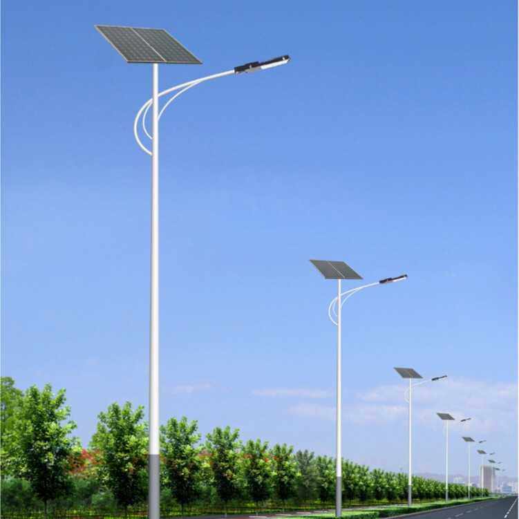 新款8米太阳能板太阳能路灯ledLED单臂路灯道路照明灯超亮
