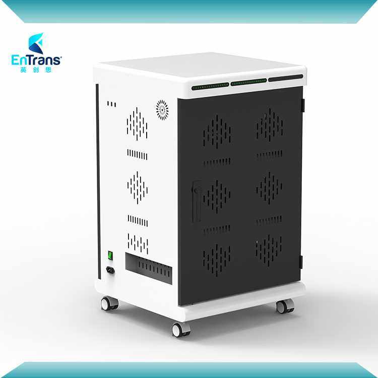 平板充电柜32位USB12W输出QC3.0充电协议刹车万向轮智能排气扇