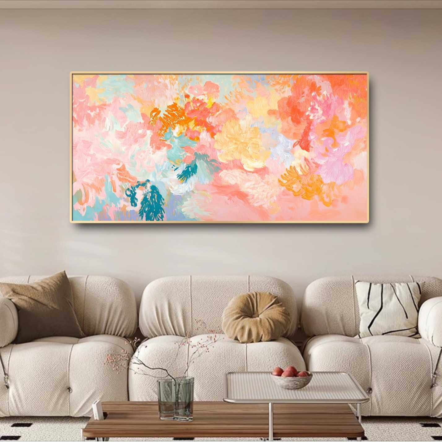 奶油风装饰画客厅沙发背景墙挂画抽象花卉玄关餐厅卧室高级感摆画,农机/农具/农膜,其它农用工具,淘宝优惠券,粉丝福利购,淘宝优惠卷