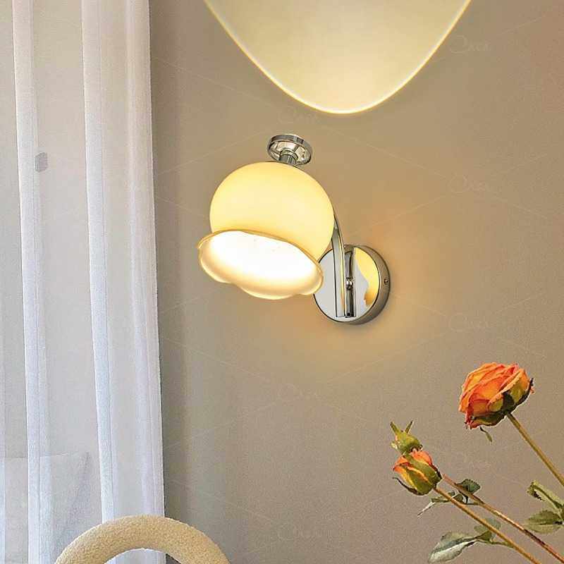 法式餐厅铃兰花朵壁灯现代简约卧室客厅过道墙壁灯卡萨氛围灯具