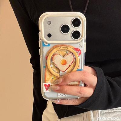 吐司煎蛋爱心磁吸支架iPho