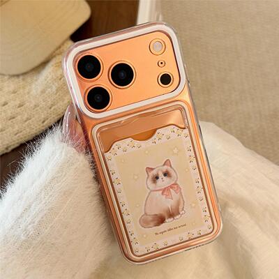 ins碎花布偶猫卡包适用pho