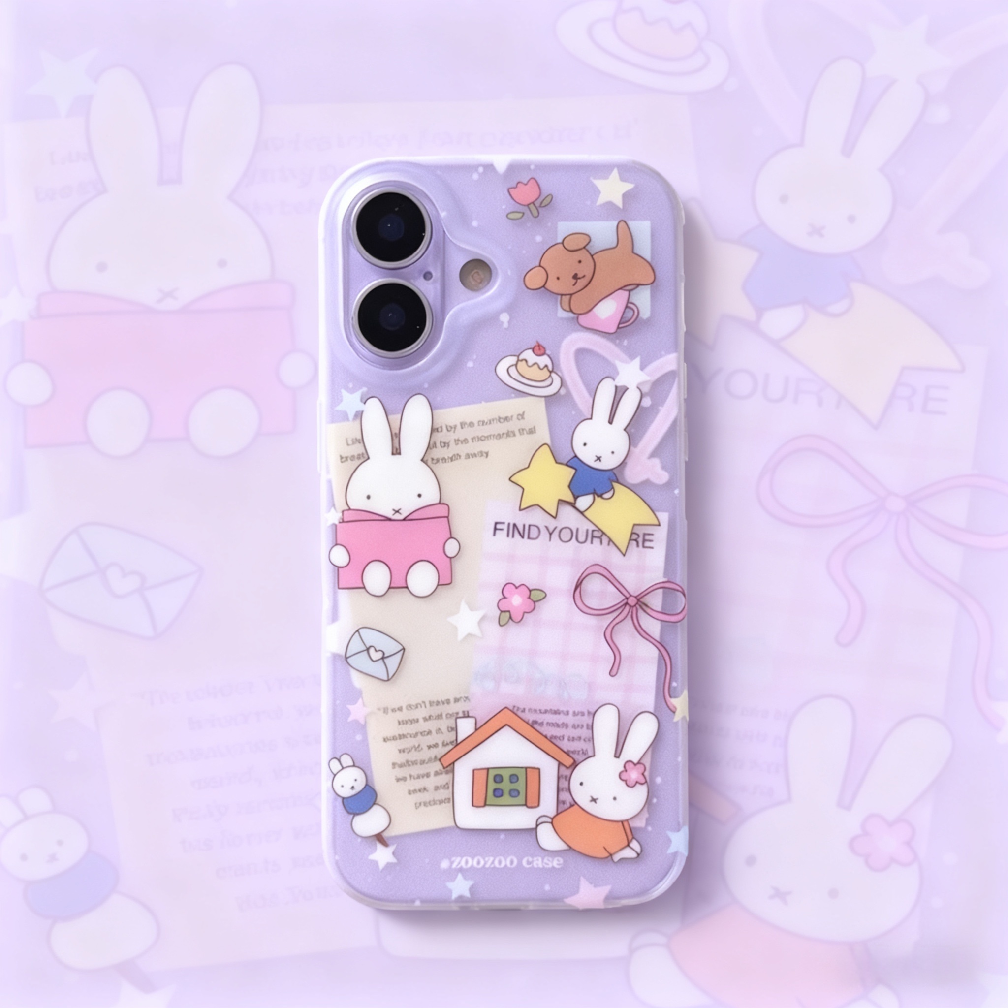 ins韩风可爱看书小兔17Pro手机壳