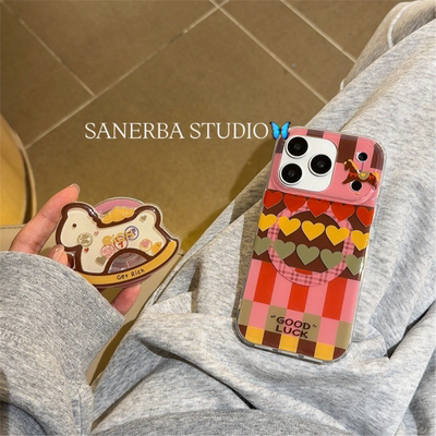 适用彩色爱心小马iphone17手机壳